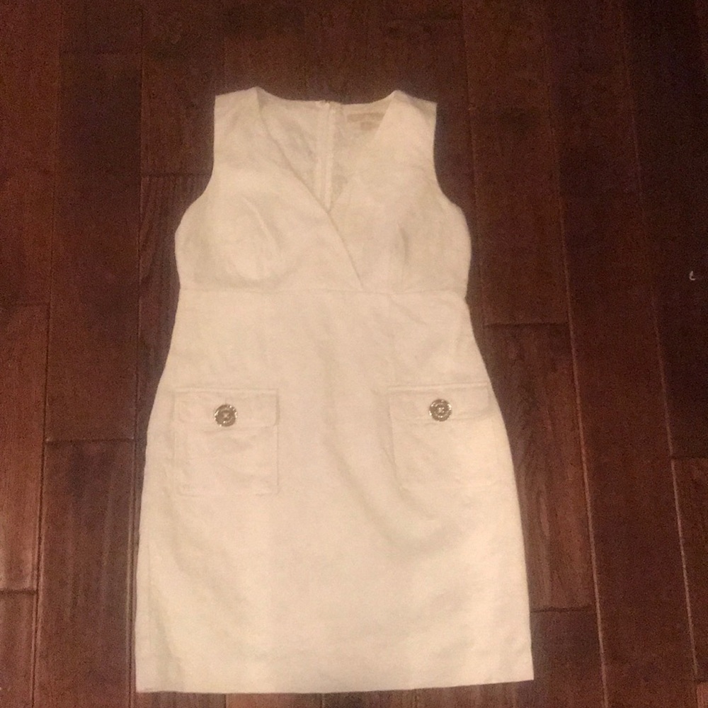 Michael Kors Daisy white dress -embossed look